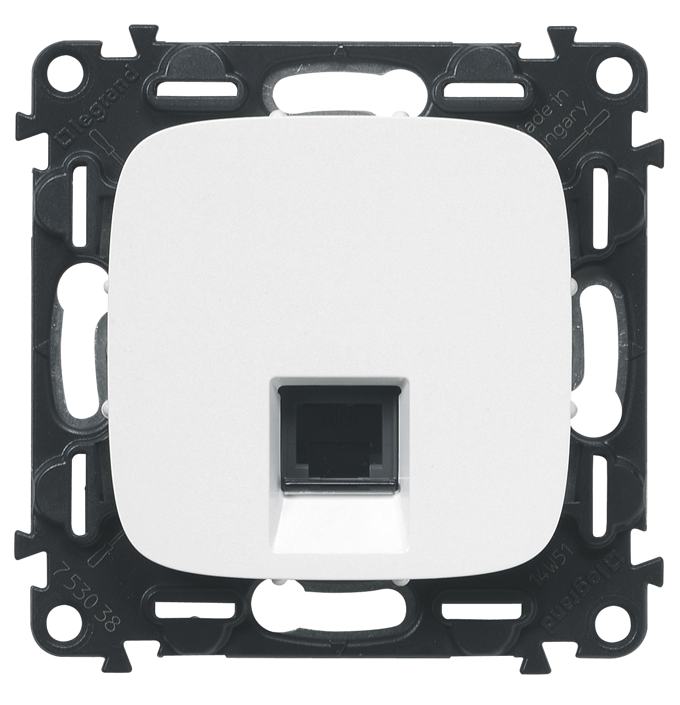 Valena ALLURE Лицевая панель для одиночных телефонных/информационных розеток Белая