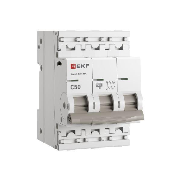 Автоматический выключатель ВА 47-63N MA 3P 50А (C) 6кА без теплового расцепителя PROXIMA