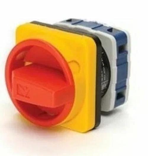 Переключатель двухпозиционный аварийный 20А (0-1) 90 градусов, 2 полюса, рамка 48х48 мм, 400В AC, IP54