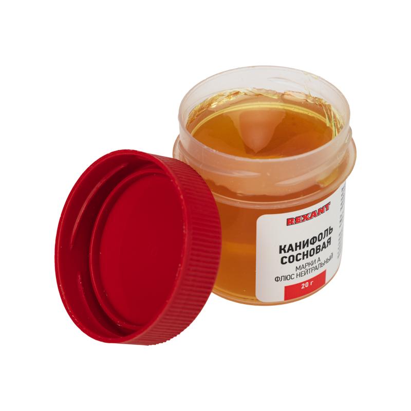 Канифоль сосновая 20 г, флюс нейтральный, REXANT