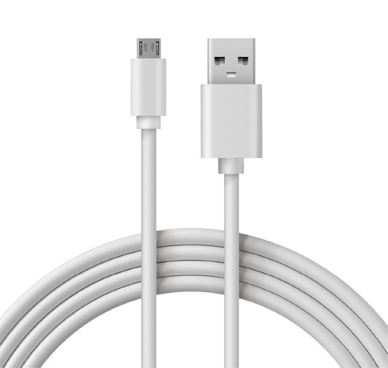 Кабель USB-micro USB, PVC, 1.8 м., белый,