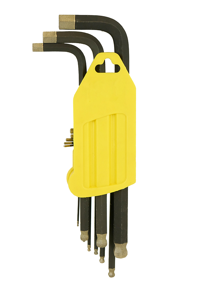 Набор шестигранных ключей с шариковым наконечником алмазное покрытие сталь S2 1.5-10'мм(1 комплект - 9шт)