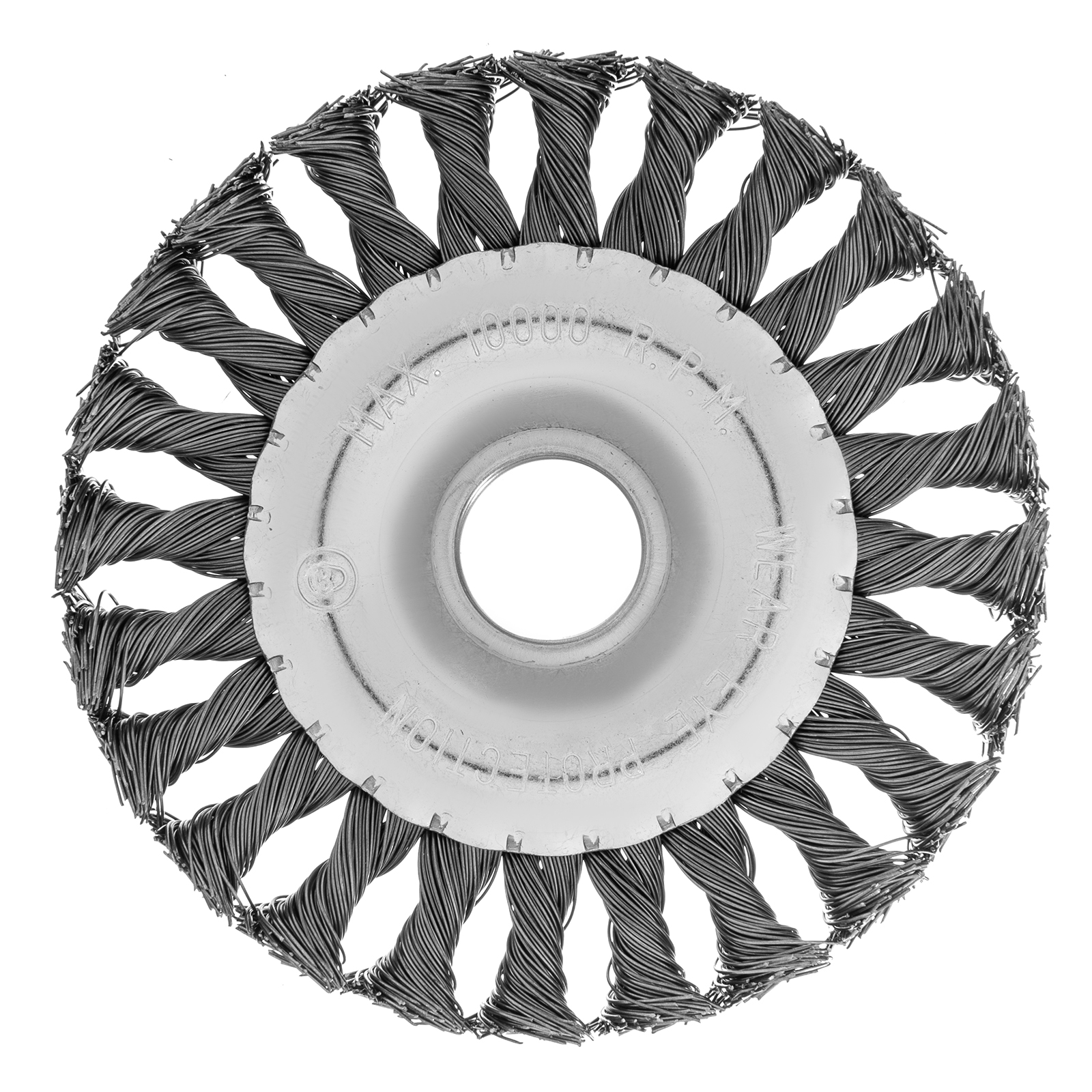 Щетка для УШМ, 125 мм, посадка 22,2 мм, Плоская, крученая проволока 0,5 мм