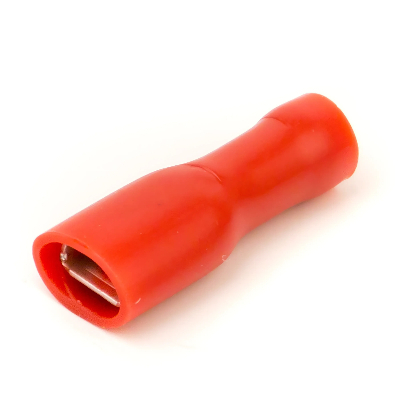 Наконечник плоский РппИм 1.5-5-0.5 красный QUADRO (100шт) полностью изолированный (розетка)