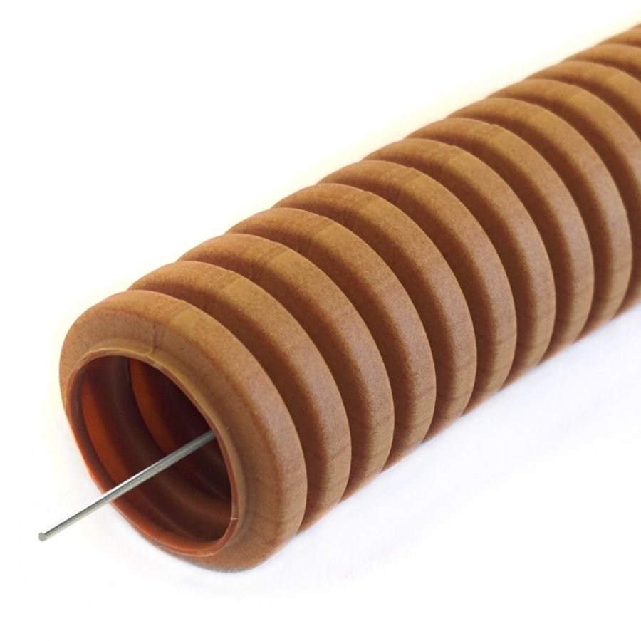 Труба гофрированная ПВХ легкая бук с/з д16 (25 м/уп)