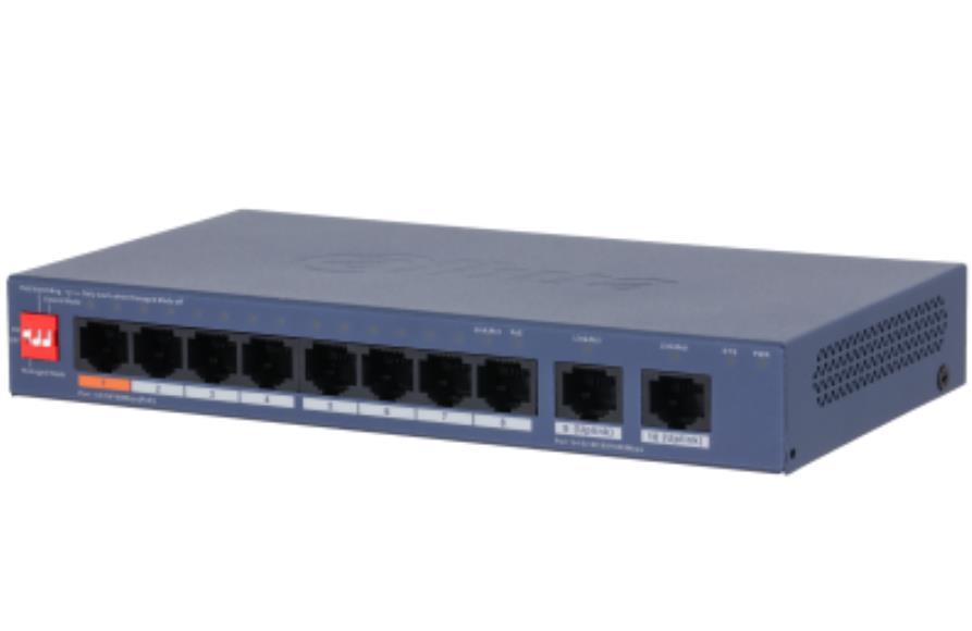 Коммутатор управляемый  L2 10 портов RJ45/Combo /SFP 10 100 1000 Мб/с PoE 60Вт