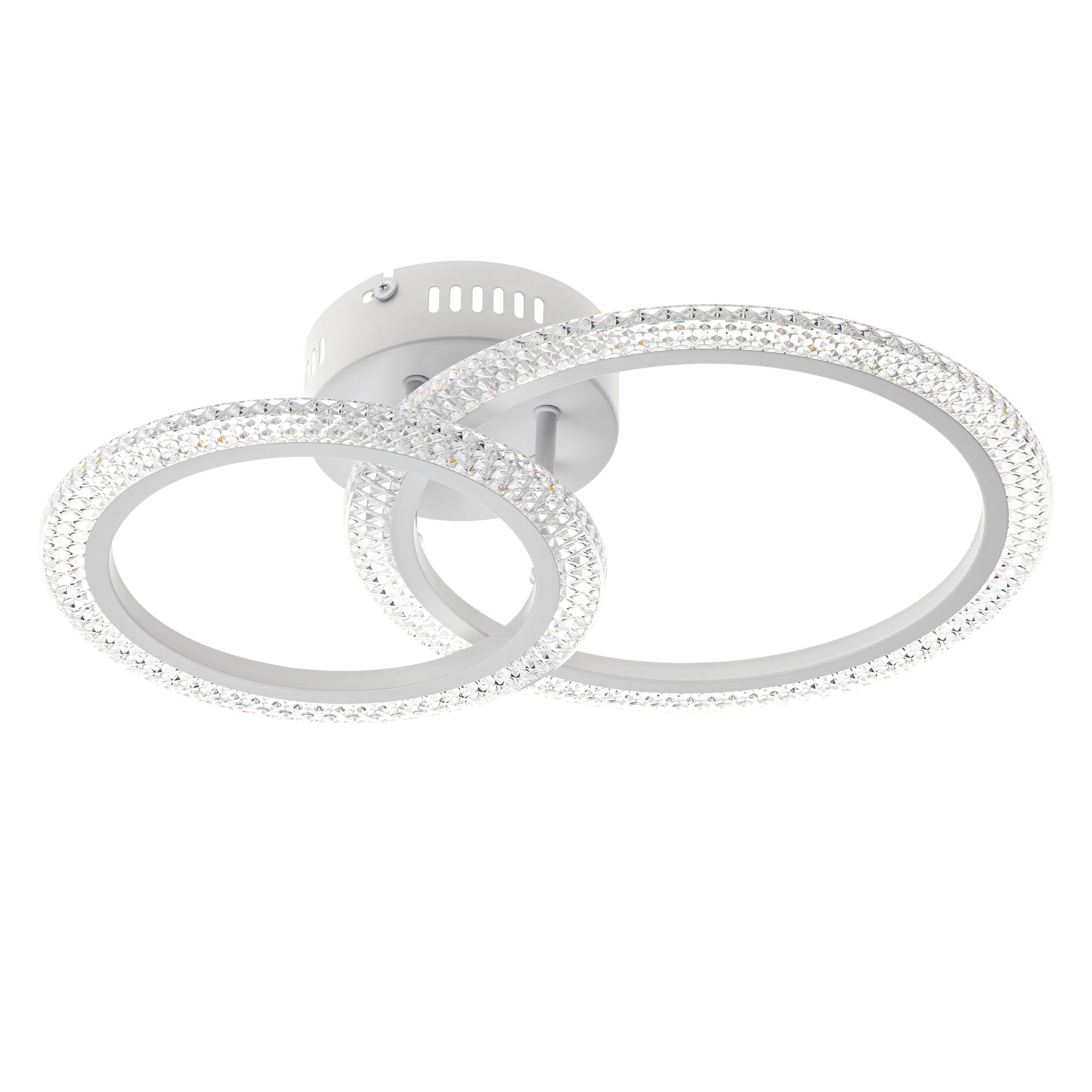 Люстра потолочная светодиодная диммируемая, RIFLESSO, с ДУ, 3 режима, 470х330х120мм, 52Вт, 2700K/4200K/6400K, 16м, белый, 52924 2, Ritter