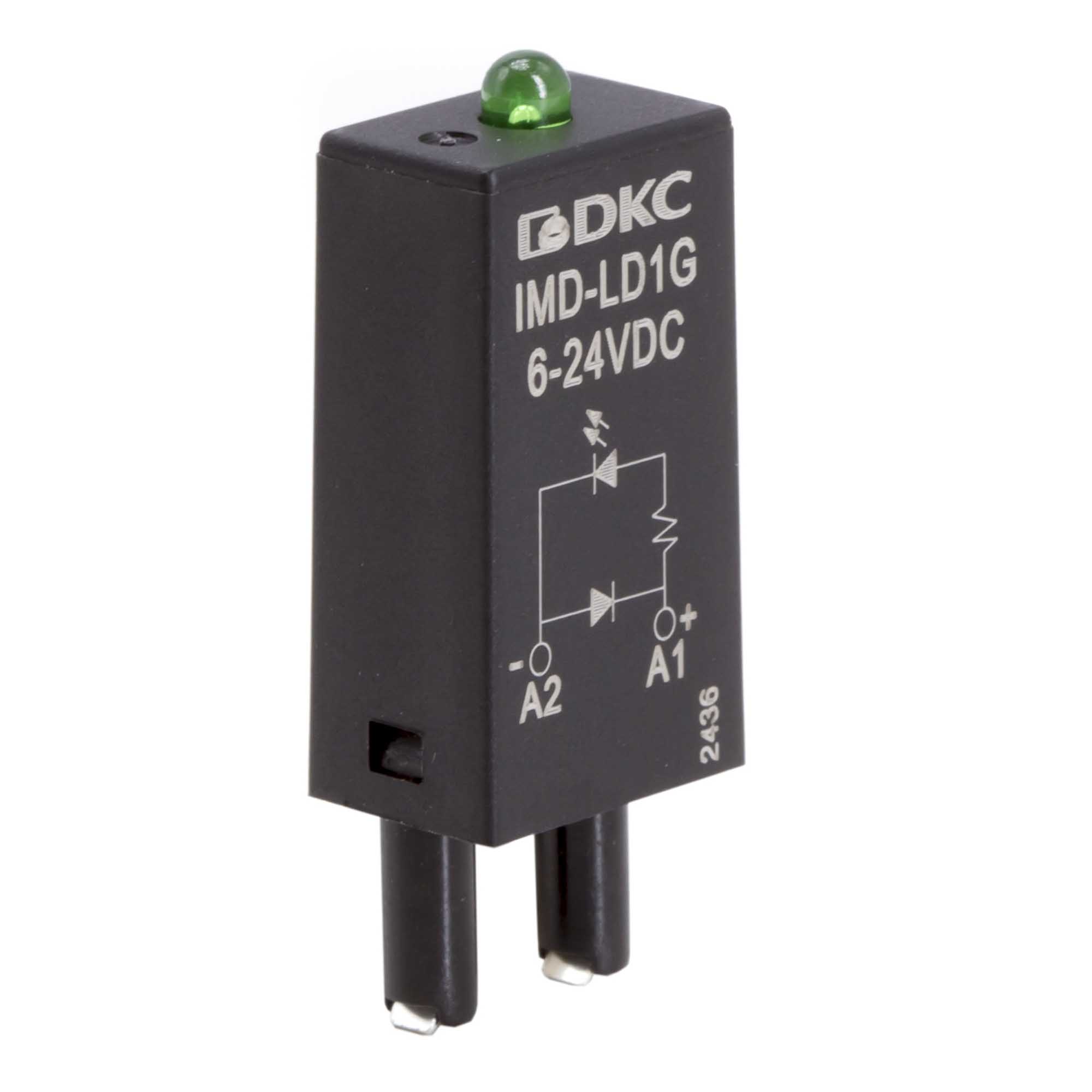 Модуль индикации и защиты, LED зелёный+диод (A1+), 6-24V DC