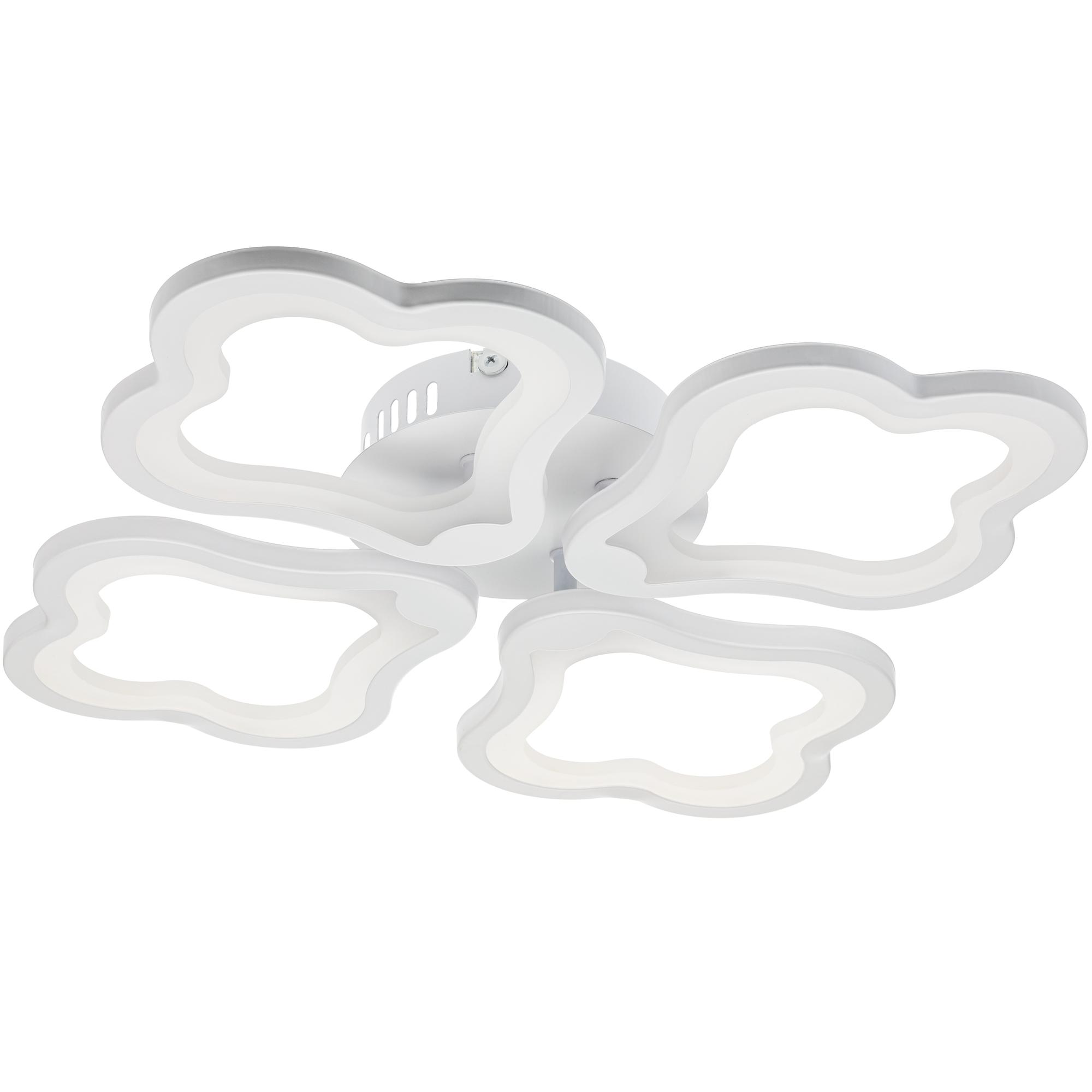 Люстра потолочная светодиодная, CARINO, 380x380x67мм, 62Вт, 2700К/4200К/6500К, 32м?, белый, 52069 0, Ritter