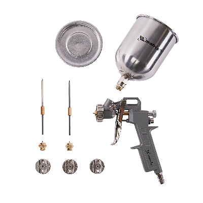 Краскораспылитель пневмат. с верхним бачком V= 0,6 л, сопла диаметром 1.2, 1.5 и 1.8 мм