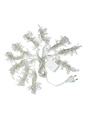 Гирлянда-Дождь 3х2м 240LED цвет свечения - мульти 1,5мм  прозрачный провод 8 режимов свечения от 220V