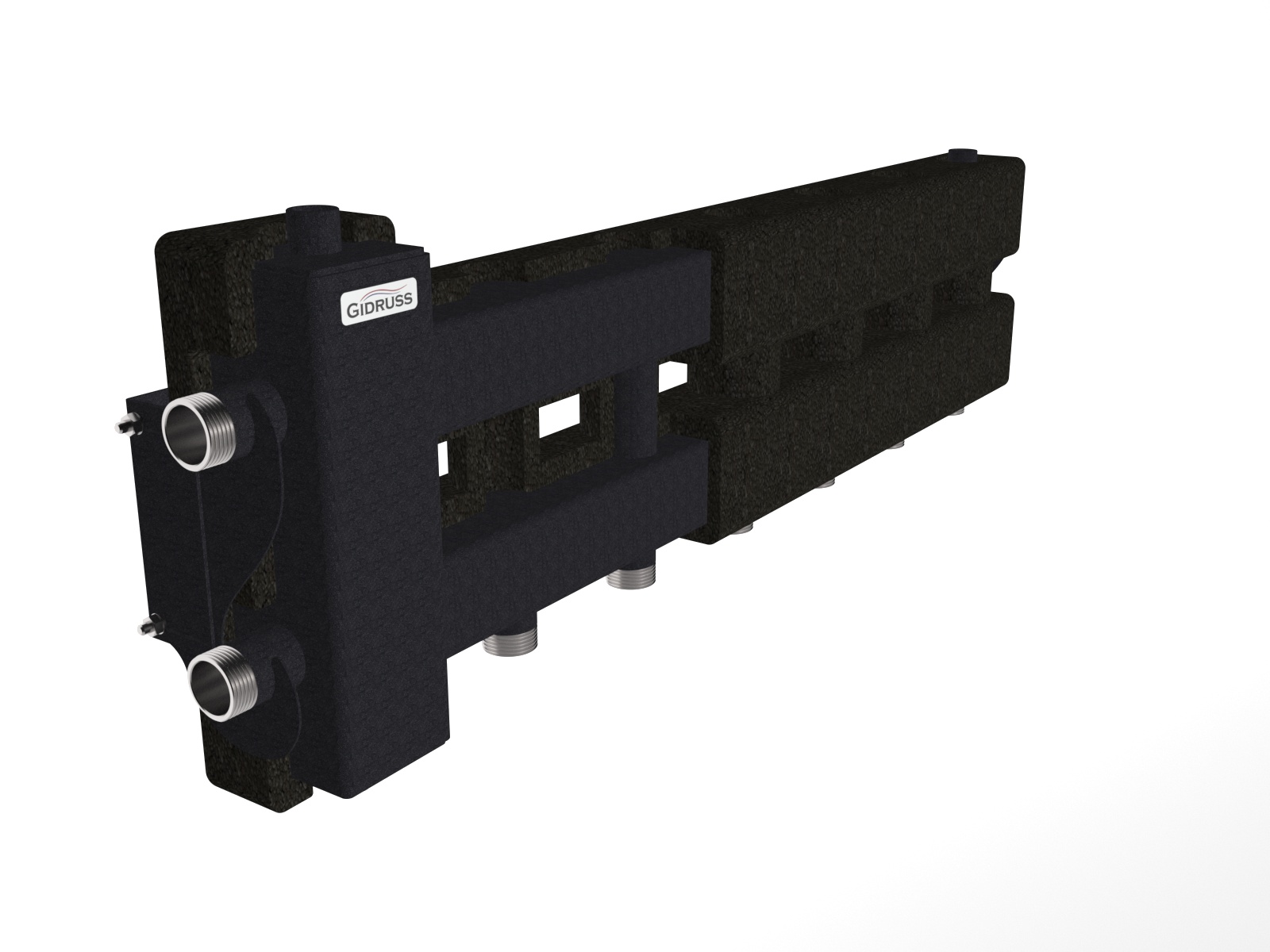 Коллектор с гидрострелкой BM-60-4D.EPP на 4 контура G1' с термоизоляцией до 60 кВт, ст. 09Г2С