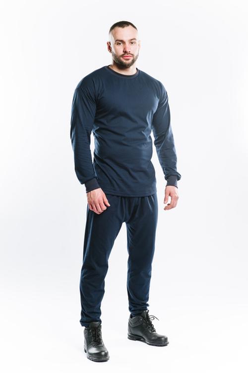 Бельё нательное термостойкое мужское (фуфайка+кальсоны) для защиты от термических рисков электрической дуги 12 кал/см2 БНТм 616W цвет темно-синий, р. 112-116/170-176