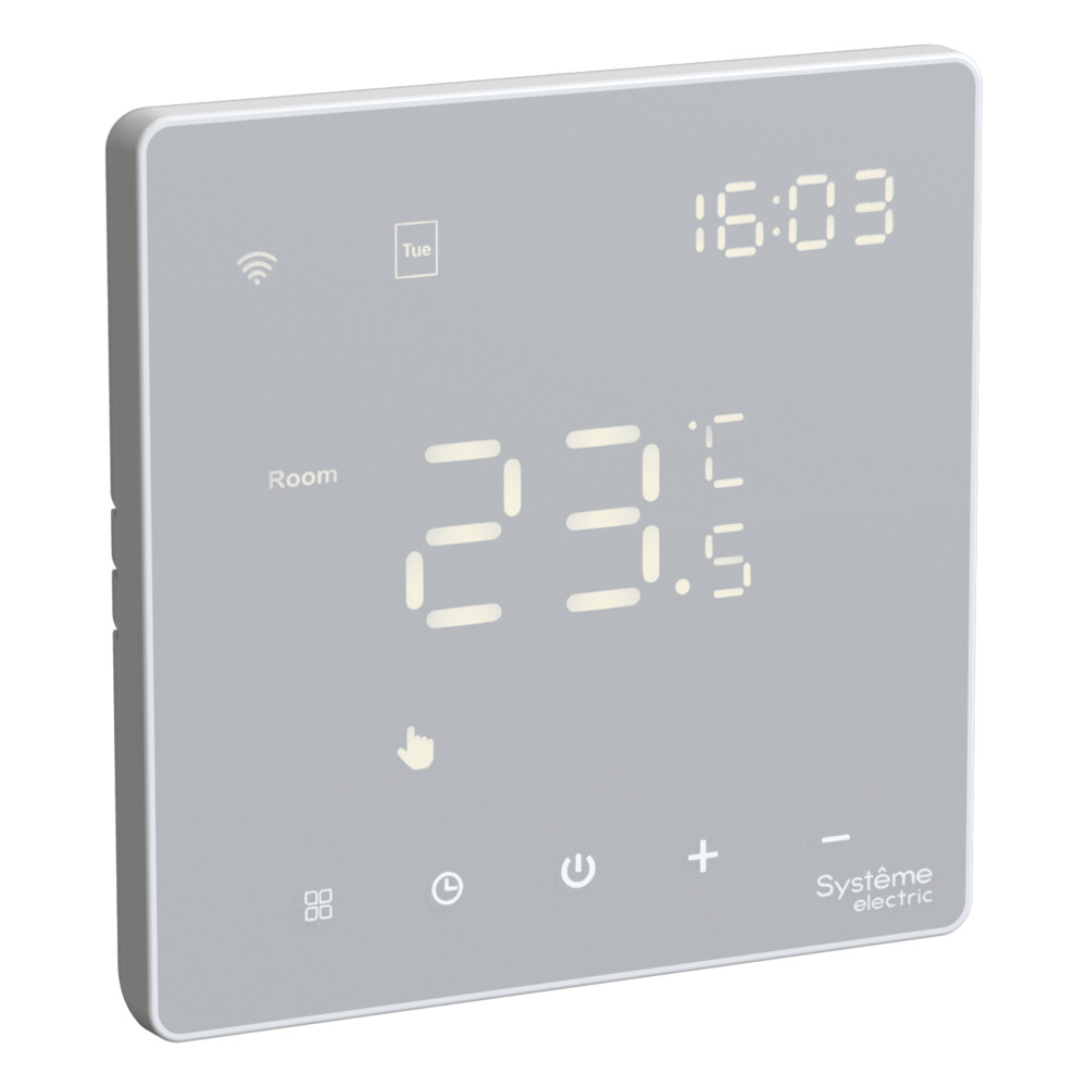 ARTGALLERY ТЕРМОСТАТ программируемый с Wi-Fi для электрического теплого пола, 16 А, моноблочный, БЕЛЫЙ