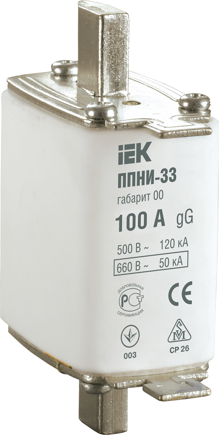 Плавкая вставка предохранителя ППНИ-33, габарит 00, 100А
