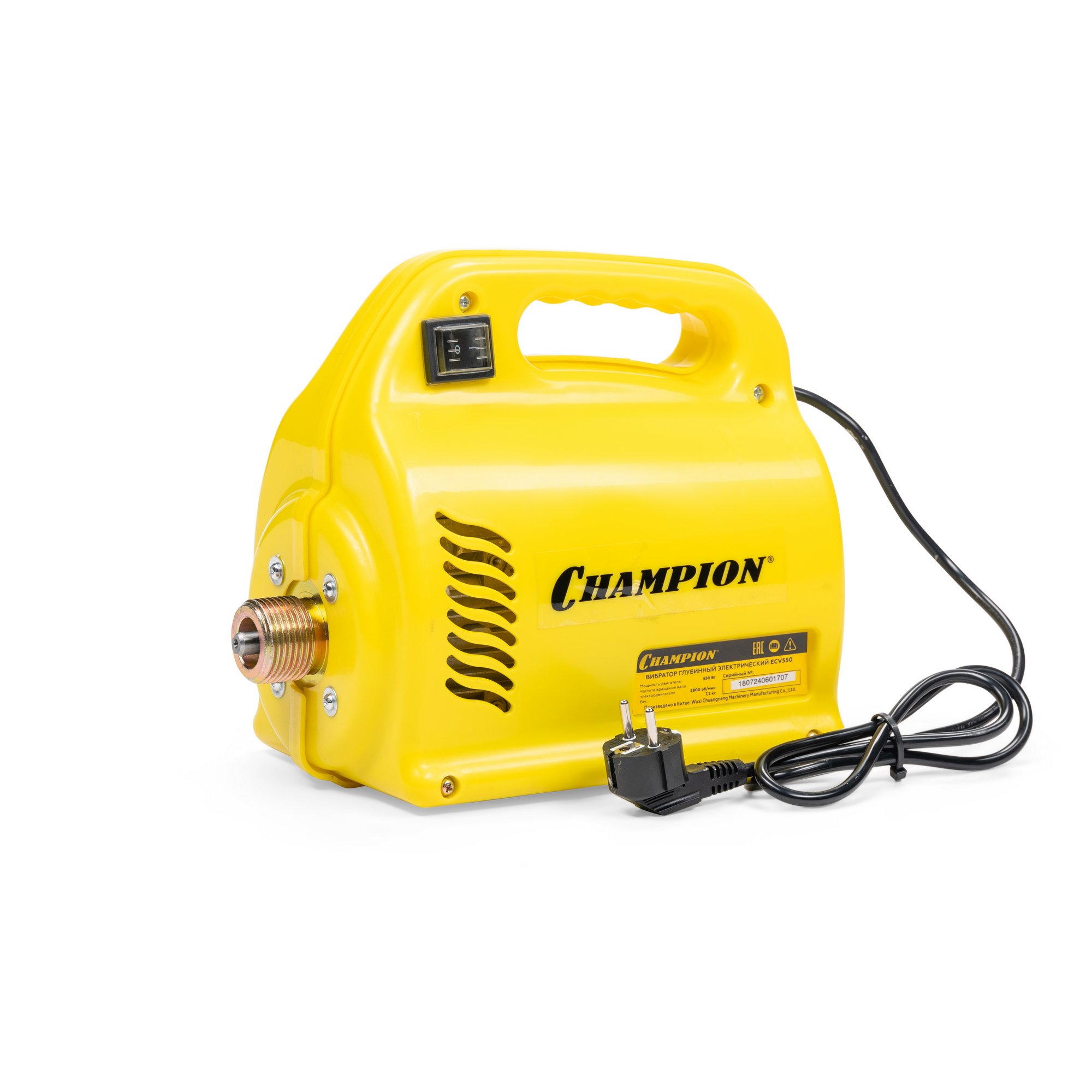 Вибратор глубинный электрический ECV550 (550Вт 7,2кг 4м без вала и вибронаконечника)