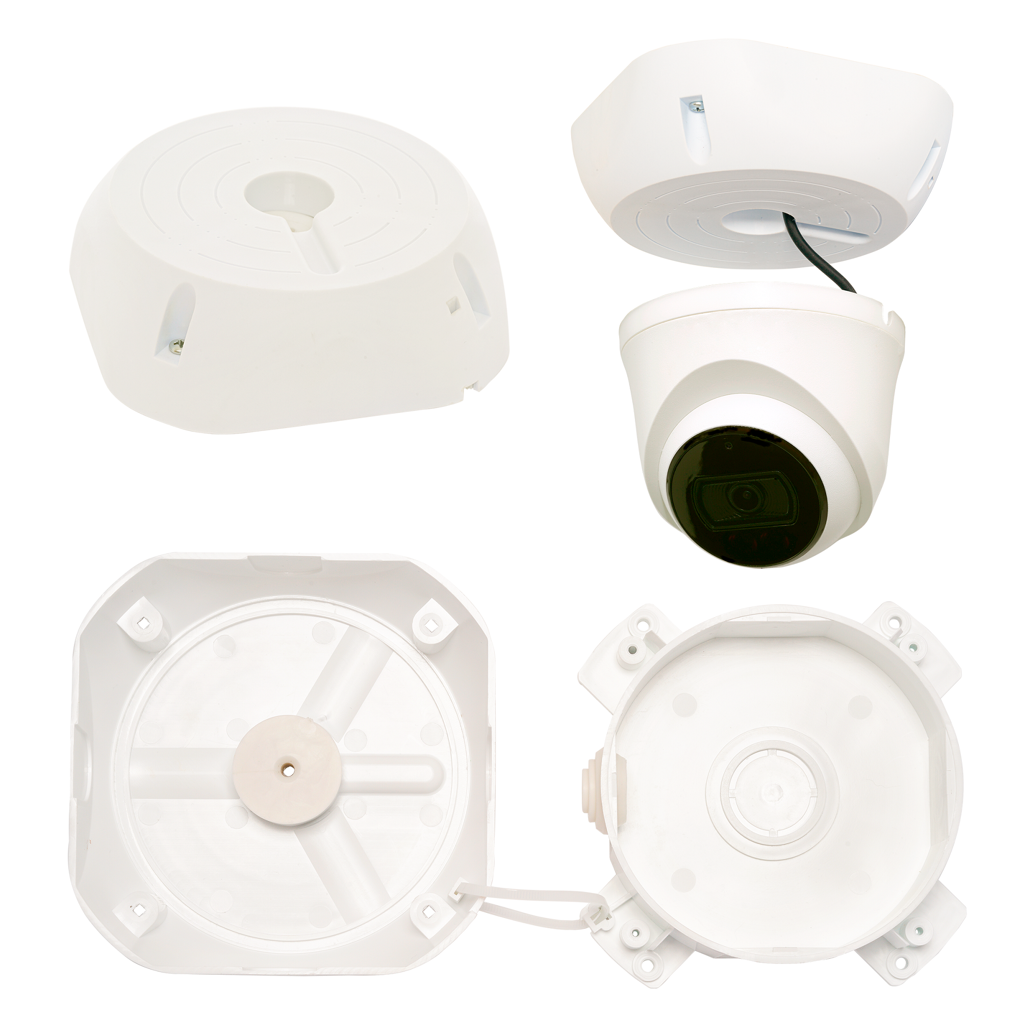 Коробка монтажная универсальная МК-4 для видеокамер, имеющих вывод соединительного кабеля сбоку