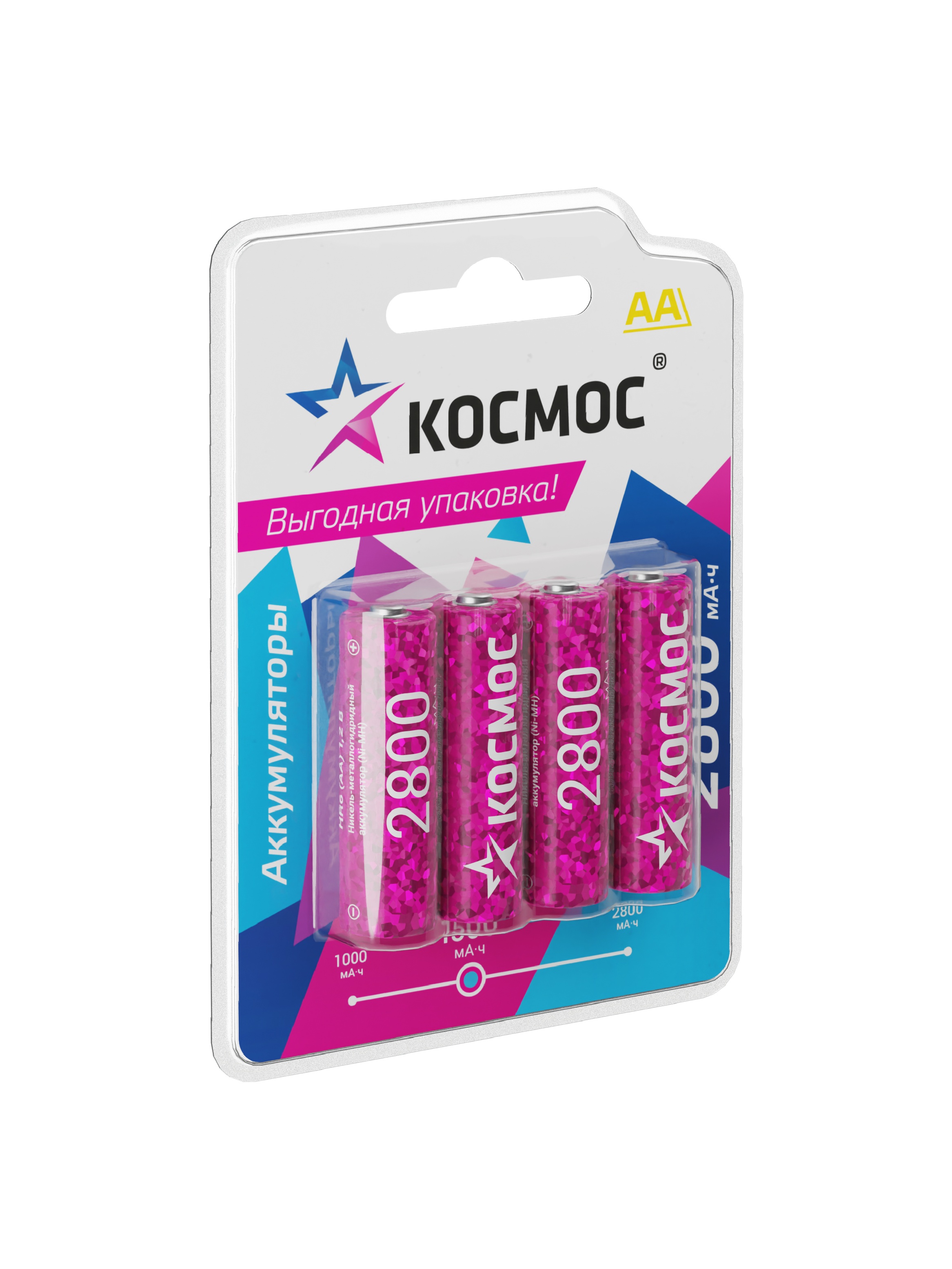 Аккумулятор R6 (АА) 2800mAh Ni-MH 4 на блистере