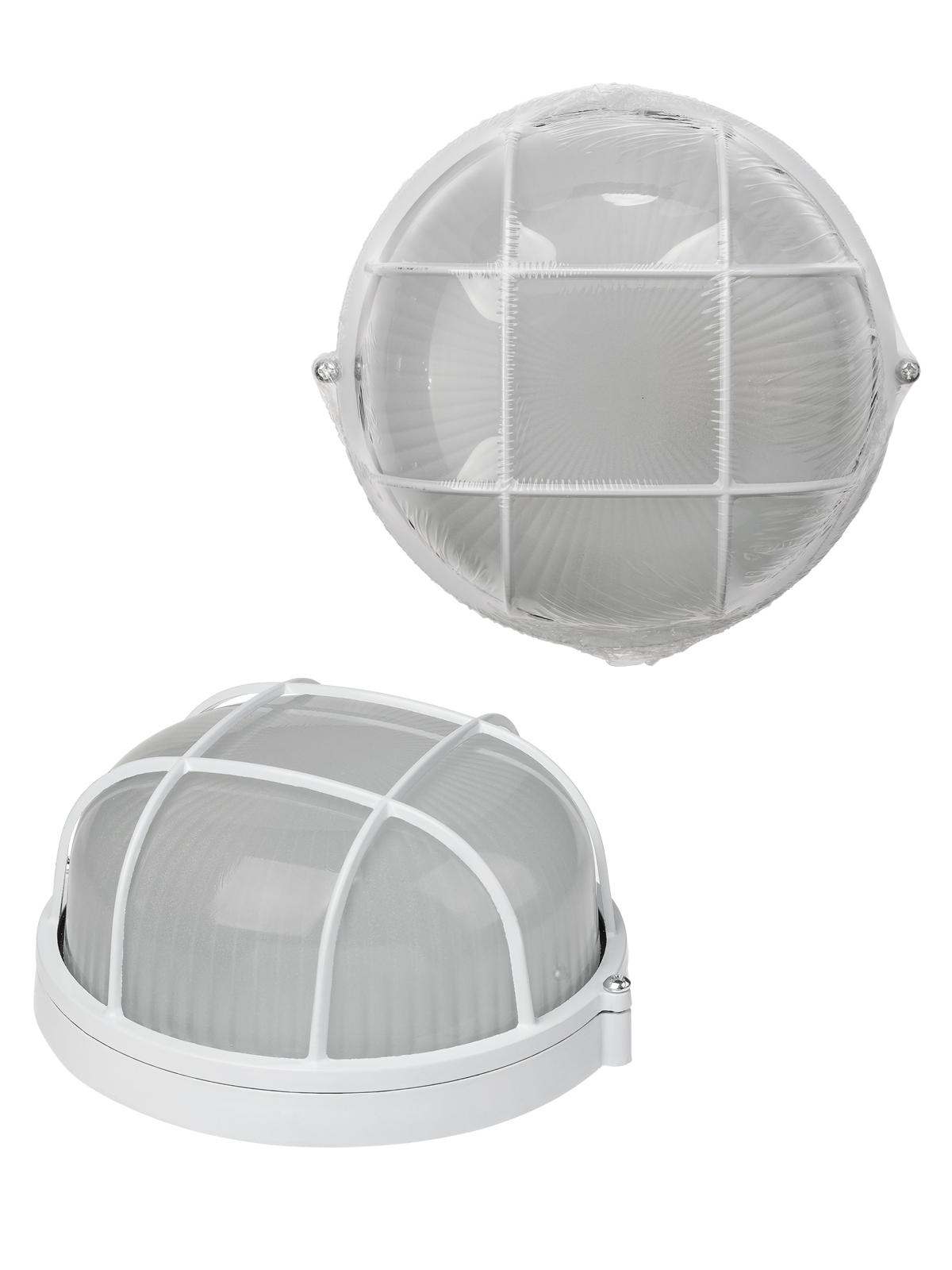 Светильник НПБ1302 белый/круг с решеткой 60Вт IP54