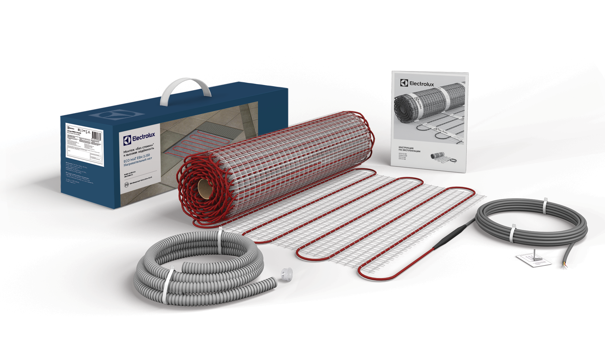 Мат нагревательный кабельный на текстильной основе ELECTROLUX Eco Mat 2-150-3,5, 3,5м2, 525Вт