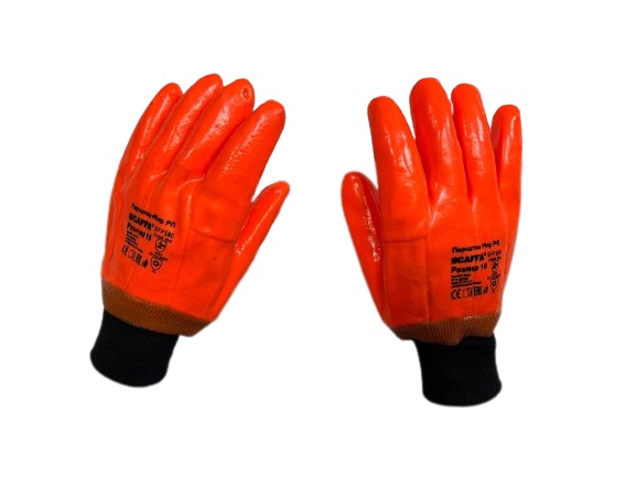 Перчатки Мир РП SFP180 (утепленные, МБС, К80, Щ50, с полным пвх обливом, манжет трикотажный) размер 11 SCAFFA